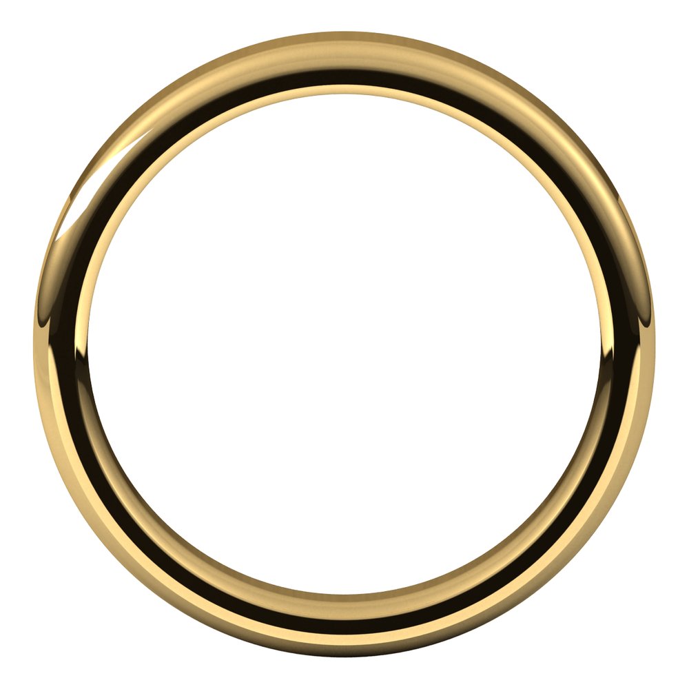 Alternate view of the 4mm 14K Yellow Gold Polished Round Edge Comfort Fit Flat Band by The Black Bow Jewelry Co.