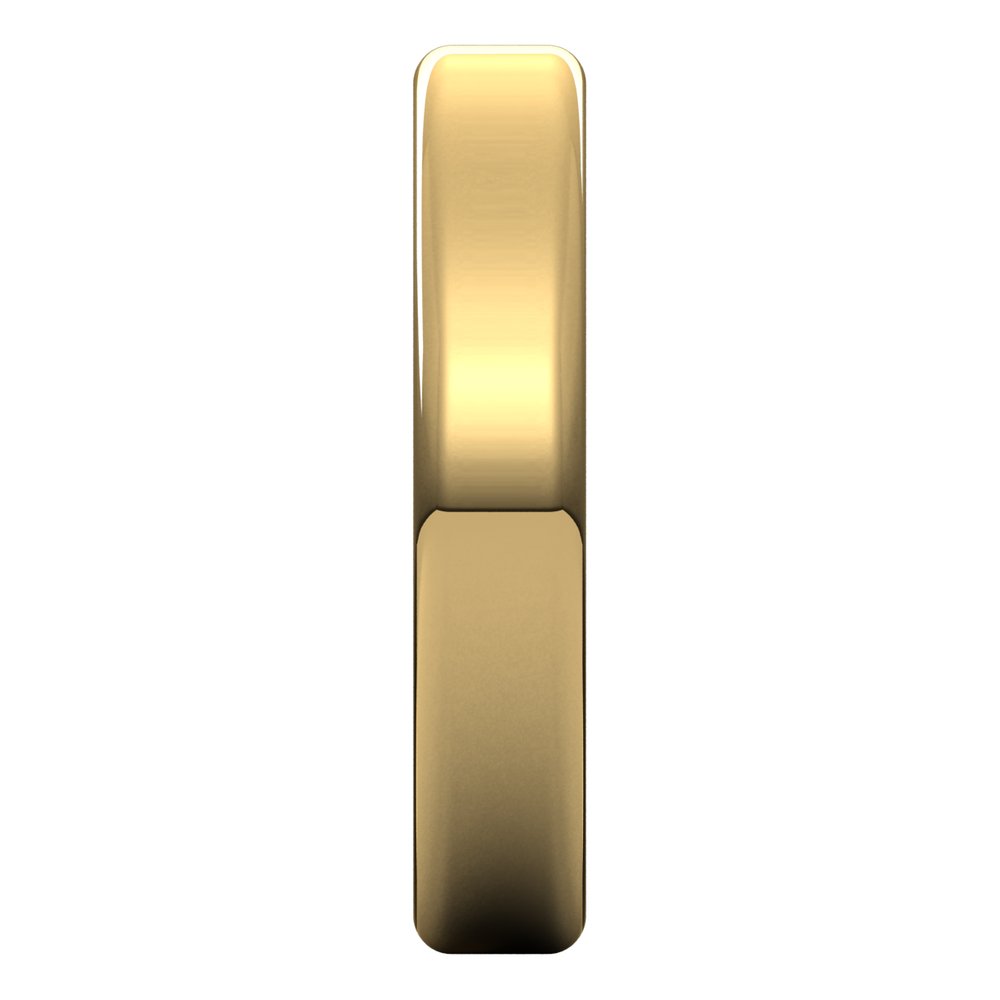 Alternate view of the 4mm 14K Yellow Gold Polished Round Edge Comfort Fit Flat Band by The Black Bow Jewelry Co.