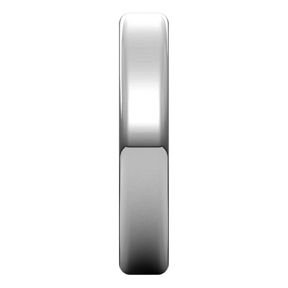 Alternate view of the 4mm 14K White Gold Polished Round Edge Comfort Fit Flat Band by The Black Bow Jewelry Co.