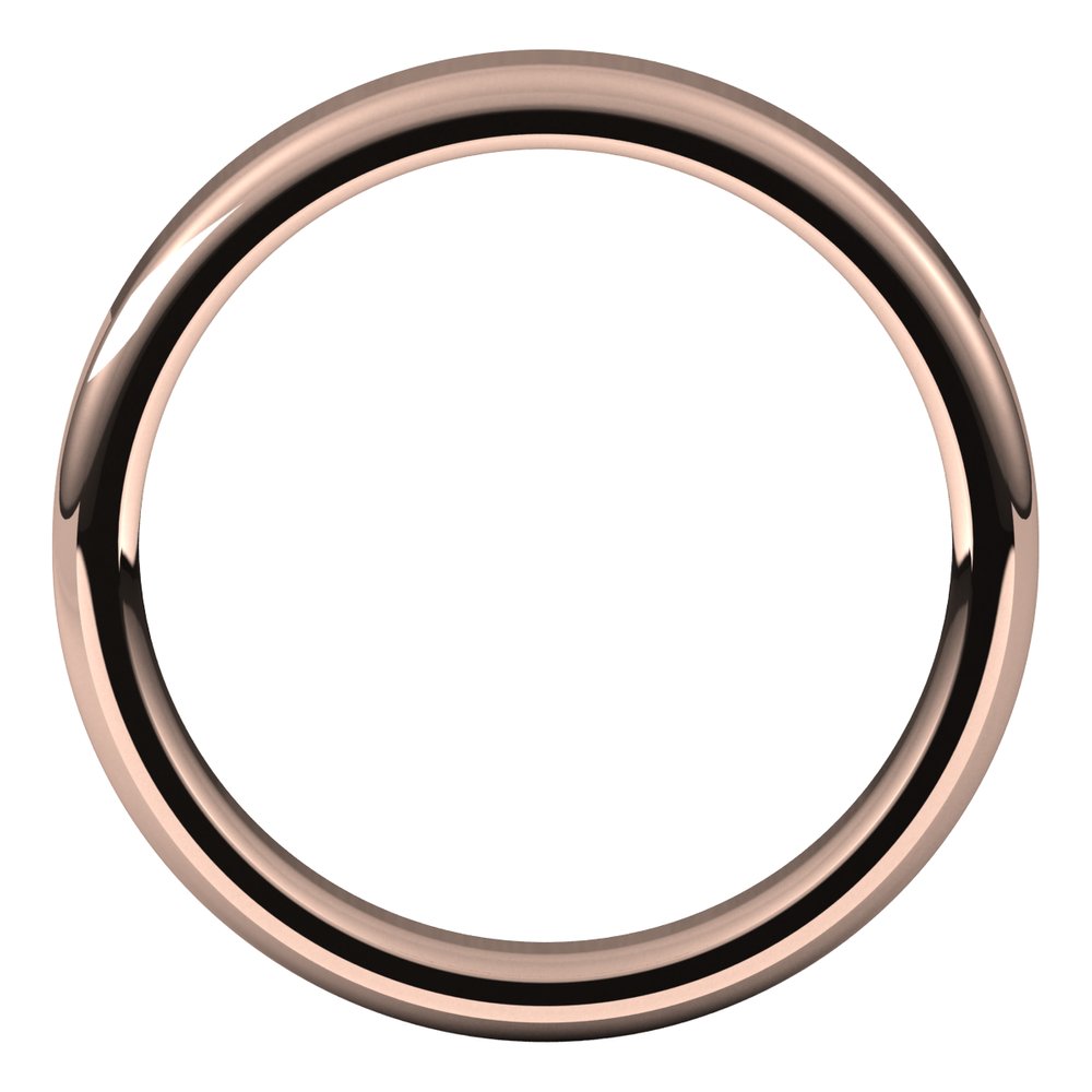 Alternate view of the 4mm 14K Rose Gold Polished Round Edge Comfort Fit Flat Band by The Black Bow Jewelry Co.
