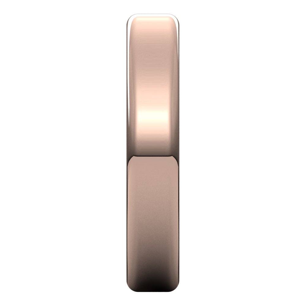 Alternate view of the 4mm 14K Rose Gold Polished Round Edge Comfort Fit Flat Band by The Black Bow Jewelry Co.