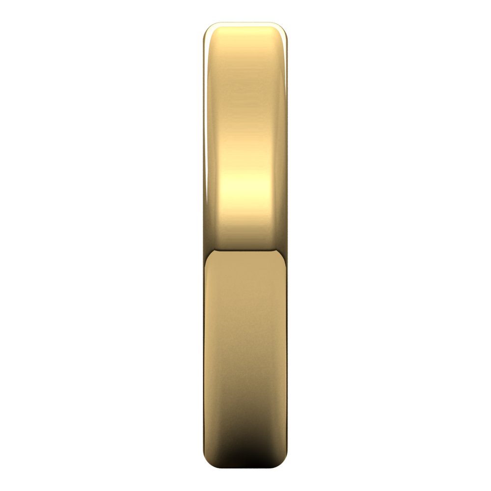 Alternate view of the 4mm 10K Yellow Gold Polished Round Edge Comfort Fit Flat Band by The Black Bow Jewelry Co.