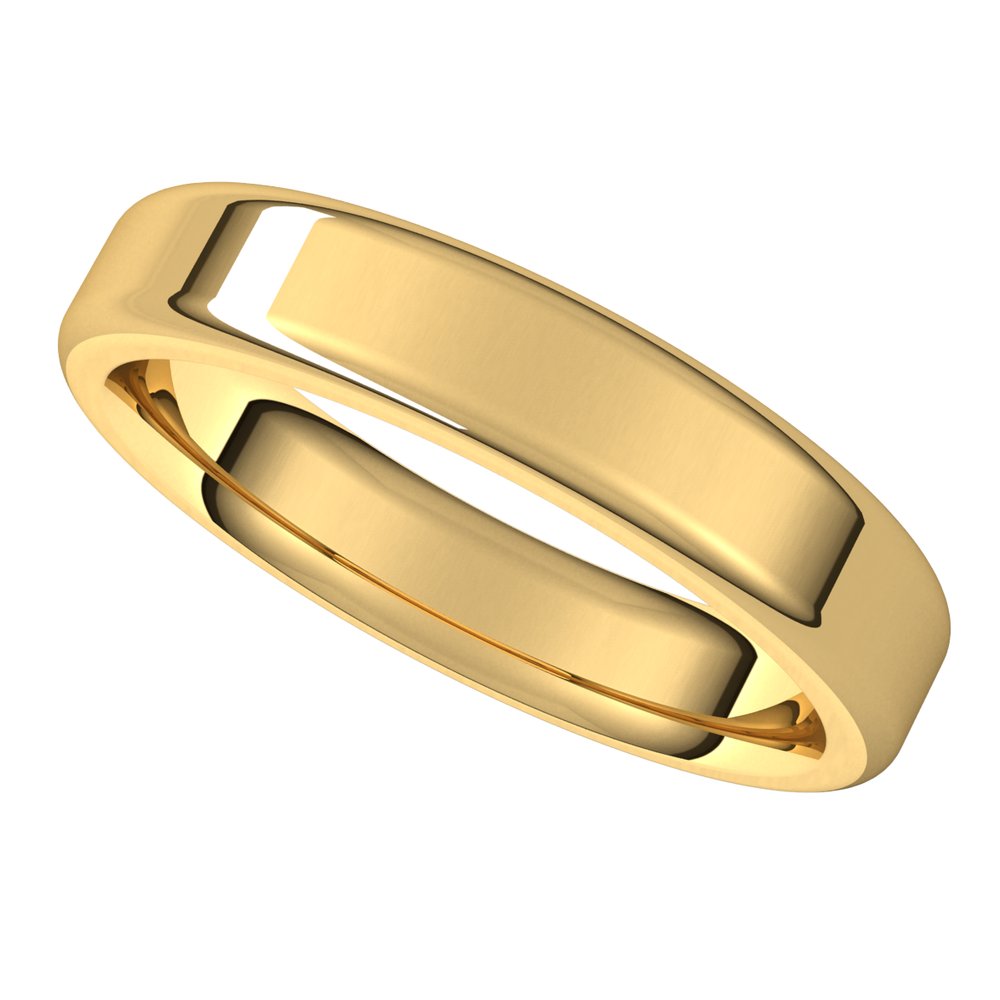 Alternate view of the 4mm 10K Yellow Gold Polished Round Edge Comfort Fit Flat Band by The Black Bow Jewelry Co.