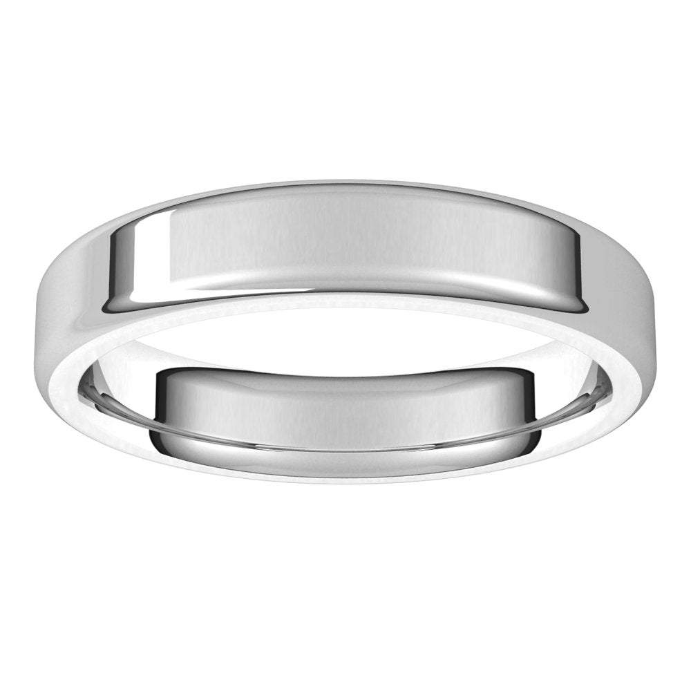 Alternate view of the 4mm 10K White Gold Polished Round Edge Comfort Fit Flat Band by The Black Bow Jewelry Co.