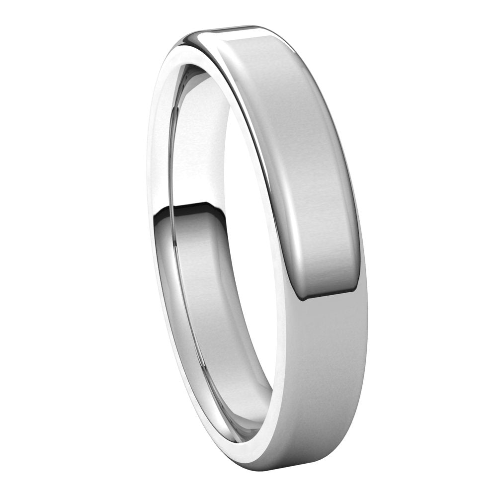 Alternate view of the 4mm 10K White Gold Polished Round Edge Comfort Fit Flat Band by The Black Bow Jewelry Co.