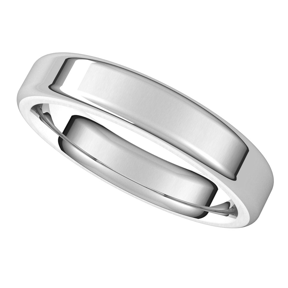 Alternate view of the 4mm Continuum Sterling Silver Round Edge Comfort Fit Flat Band by The Black Bow Jewelry Co.
