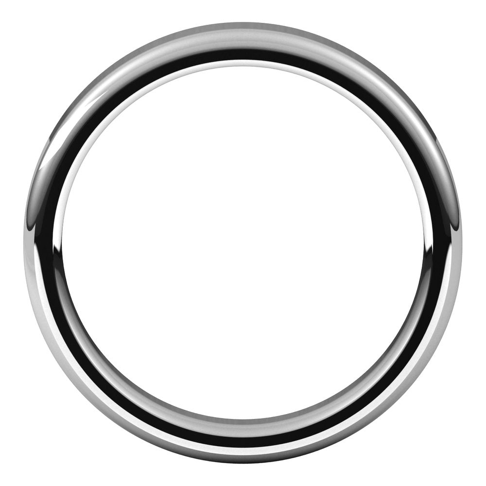 Alternate view of the 4mm Platinum Polished Round Edge Comfort Fit Flat Band by The Black Bow Jewelry Co.