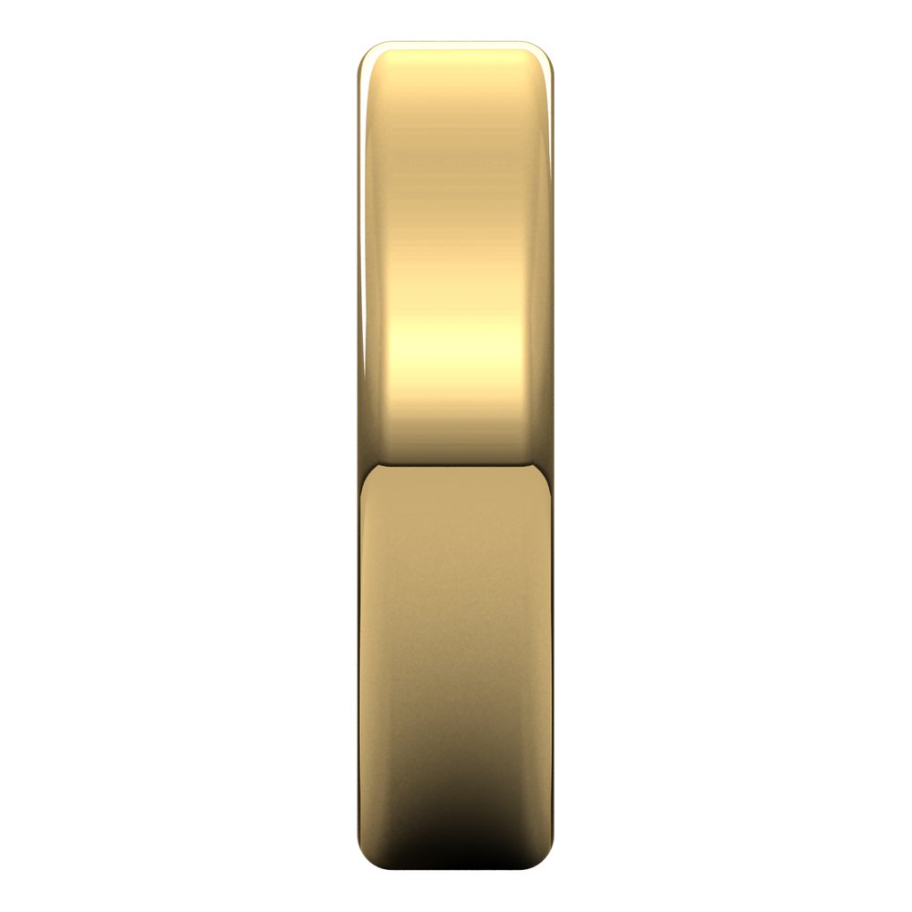 Alternate view of the 5mm 14K Yellow Gold Polished Round Edge Comfort Fit Flat Band by The Black Bow Jewelry Co.