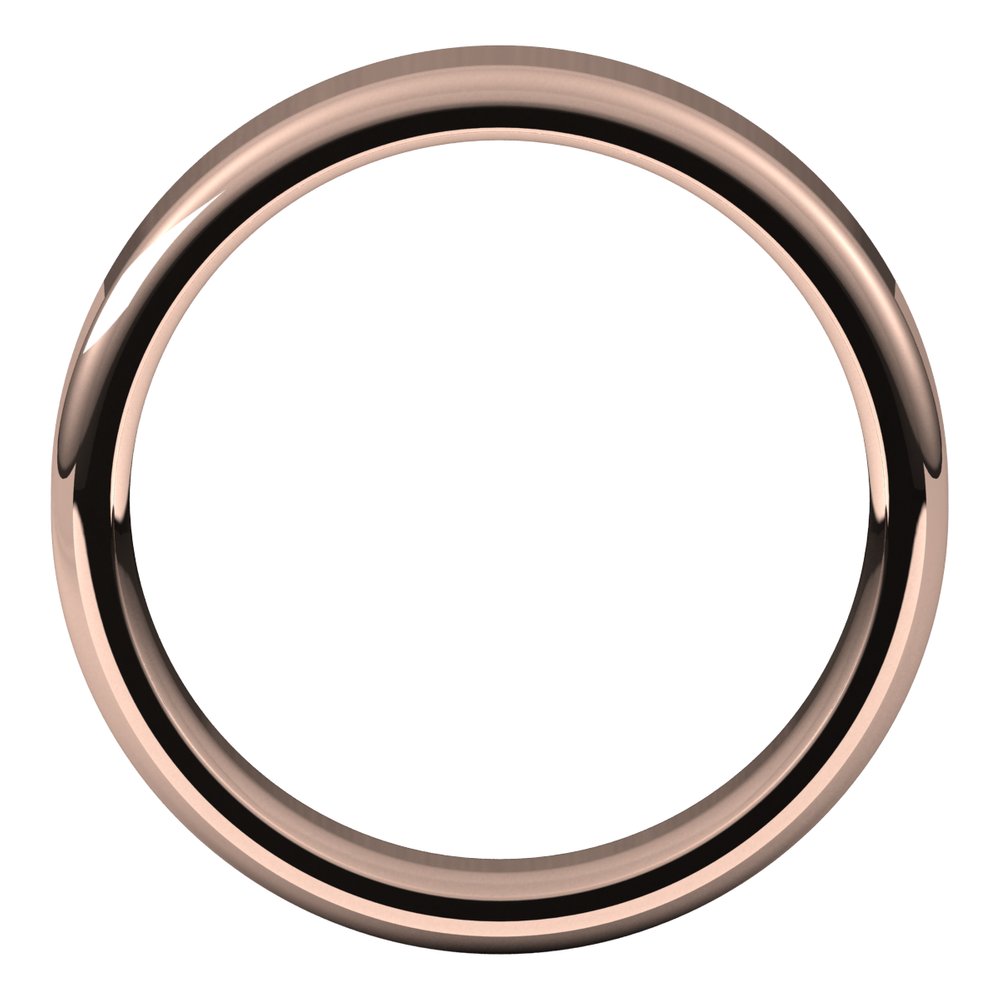 Alternate view of the 5mm 14K Rose Gold Polished Round Edge Comfort Fit Flat Band by The Black Bow Jewelry Co.