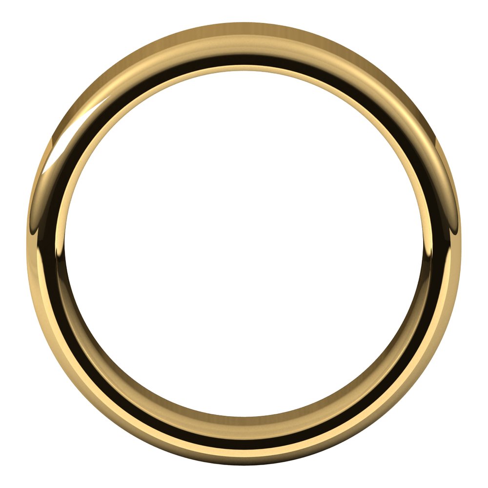 Alternate view of the 6mm 14K Yellow Gold Polished Round Edge Comfort Fit Flat Band by The Black Bow Jewelry Co.
