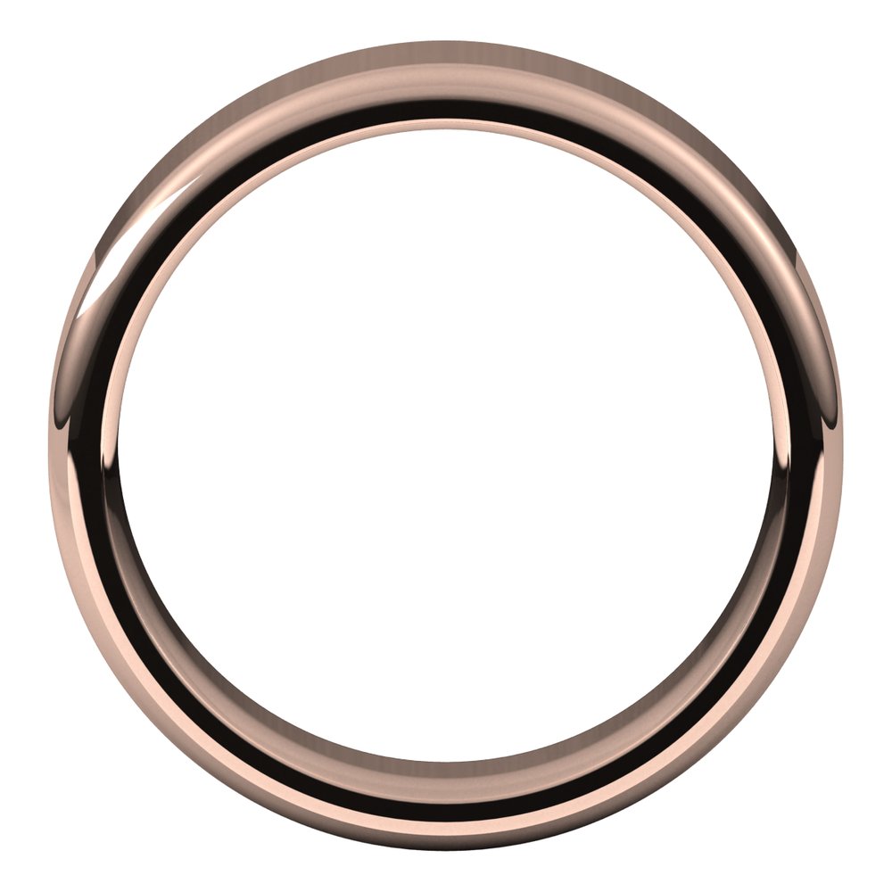 Alternate view of the 6mm 14K Rose Gold Polished Round Edge Comfort Fit Flat Band by The Black Bow Jewelry Co.