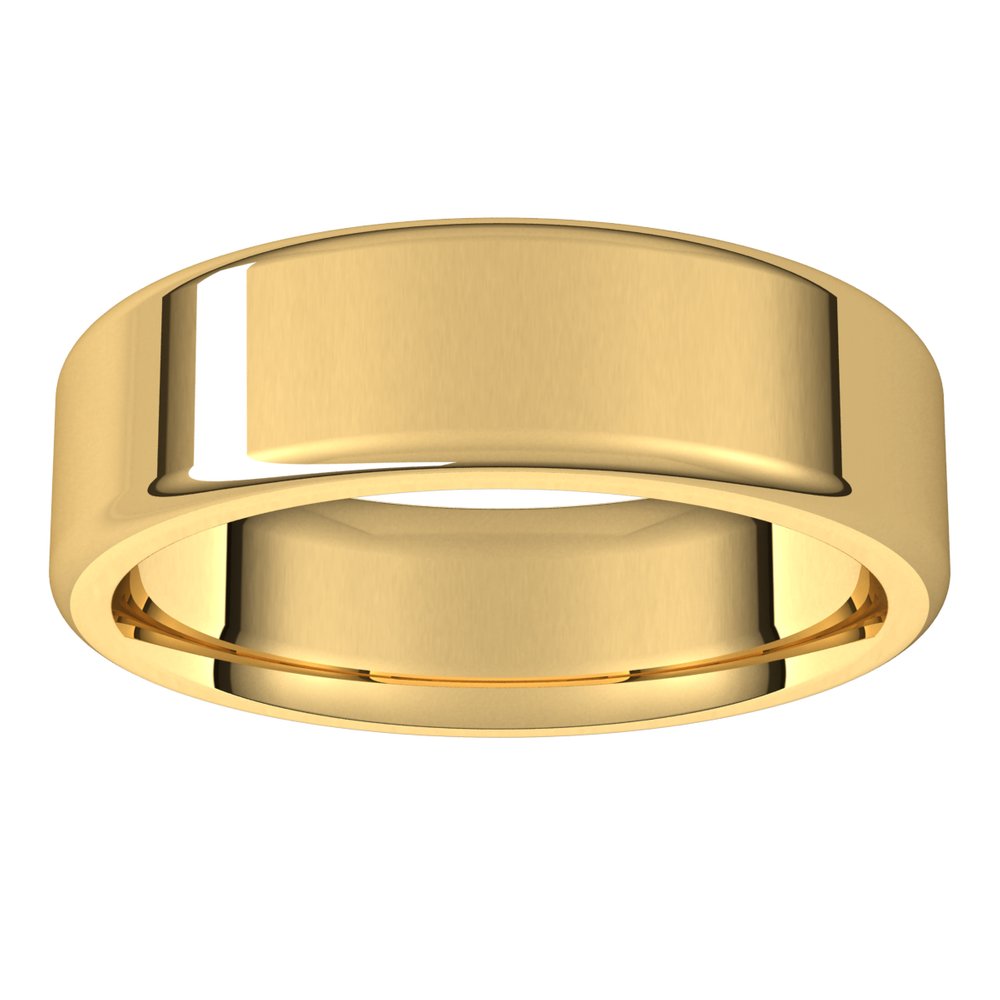 Alternate view of the 6mm 10K Yellow Gold Polished Round Edge Comfort Fit Flat Band by The Black Bow Jewelry Co.