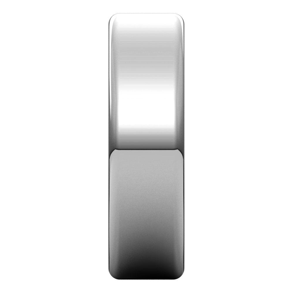 Alternate view of the 6mm Platinum Polished Round Edge Comfort Fit Flat Band by The Black Bow Jewelry Co.