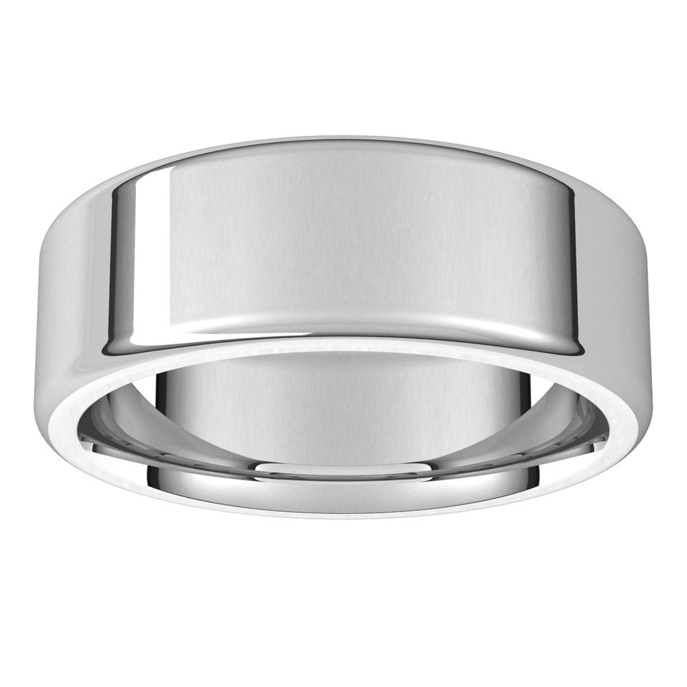 Alternate view of the 7mm 10K White Gold Polished Round Edge Comfort Fit Flat Band by The Black Bow Jewelry Co.