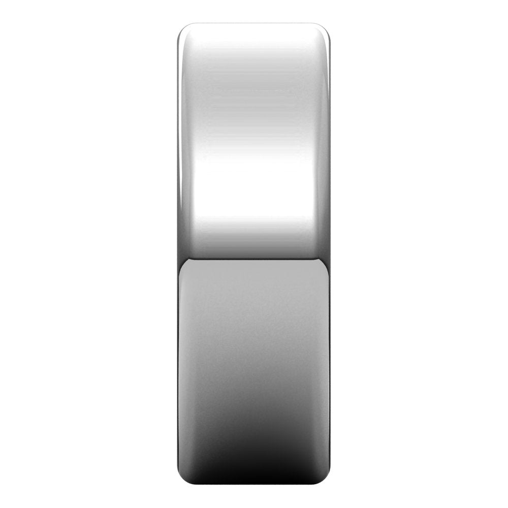 Alternate view of the 7mm 10K White Gold Polished Round Edge Comfort Fit Flat Band by The Black Bow Jewelry Co.