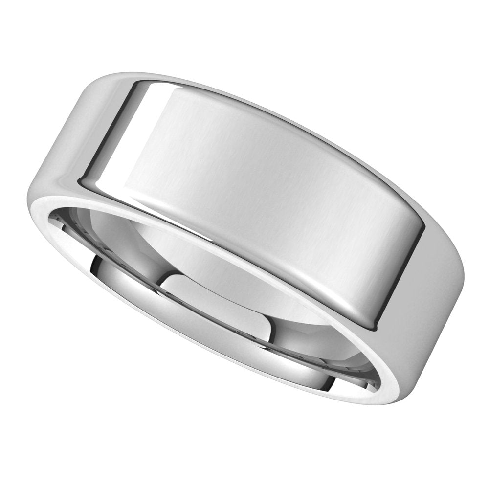 Alternate view of the 7mm Platinum Polished Round Edge Comfort Fit Flat Band by The Black Bow Jewelry Co.