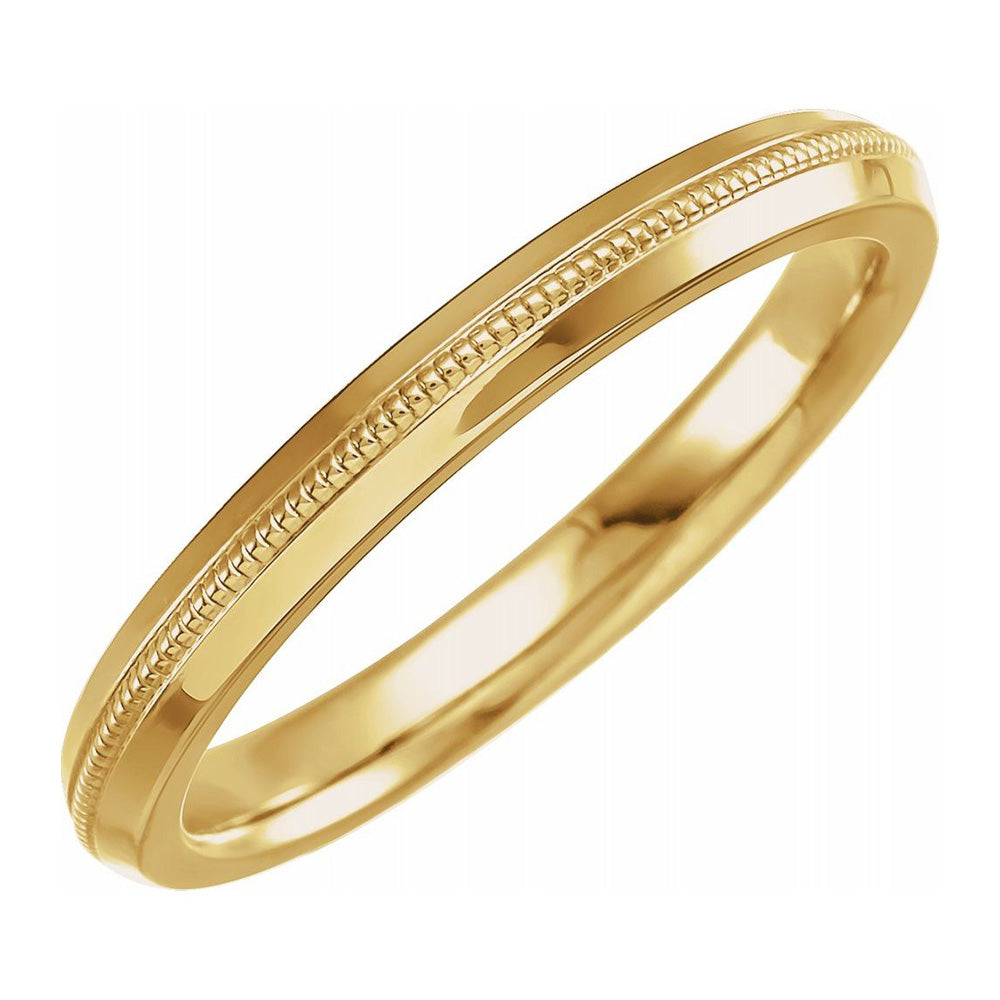 2.5mm 14K Yellow Gold Knife Edge Standard Fit Band, Item R11616 by The Black Bow Jewelry Co.