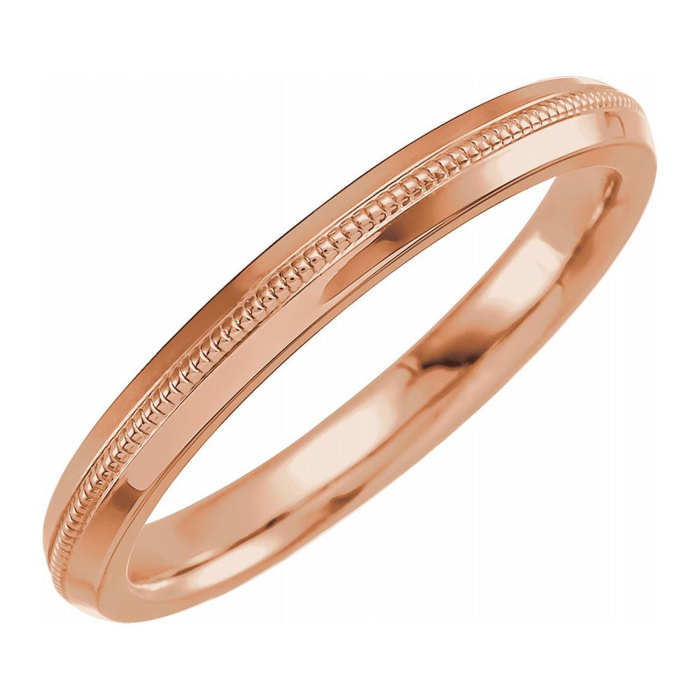 2.5mm 14K Rose Gold Knife Edge Standard Fit Band, Item R11618 by The Black Bow Jewelry Co.