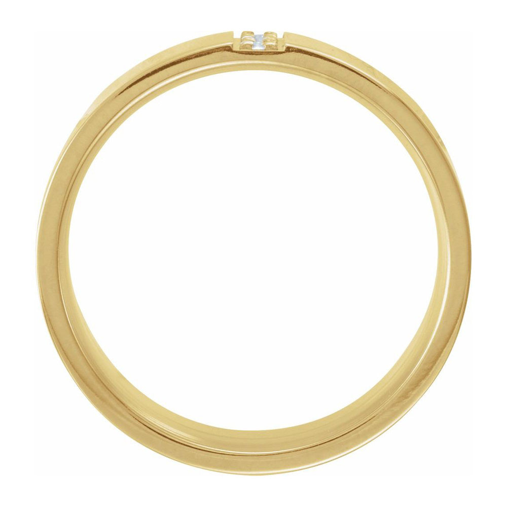 Alternate view of the 8mm 14K Yellow Gold 1/10 CTW Diamond Polished Comfort Fit Flat Band by The Black Bow Jewelry Co.
