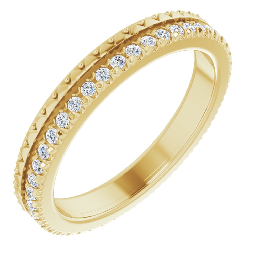 2.75mm 14K Yellow Gold Natural Diamond Eternity Band, Item R11628 by The Black Bow Jewelry Co.