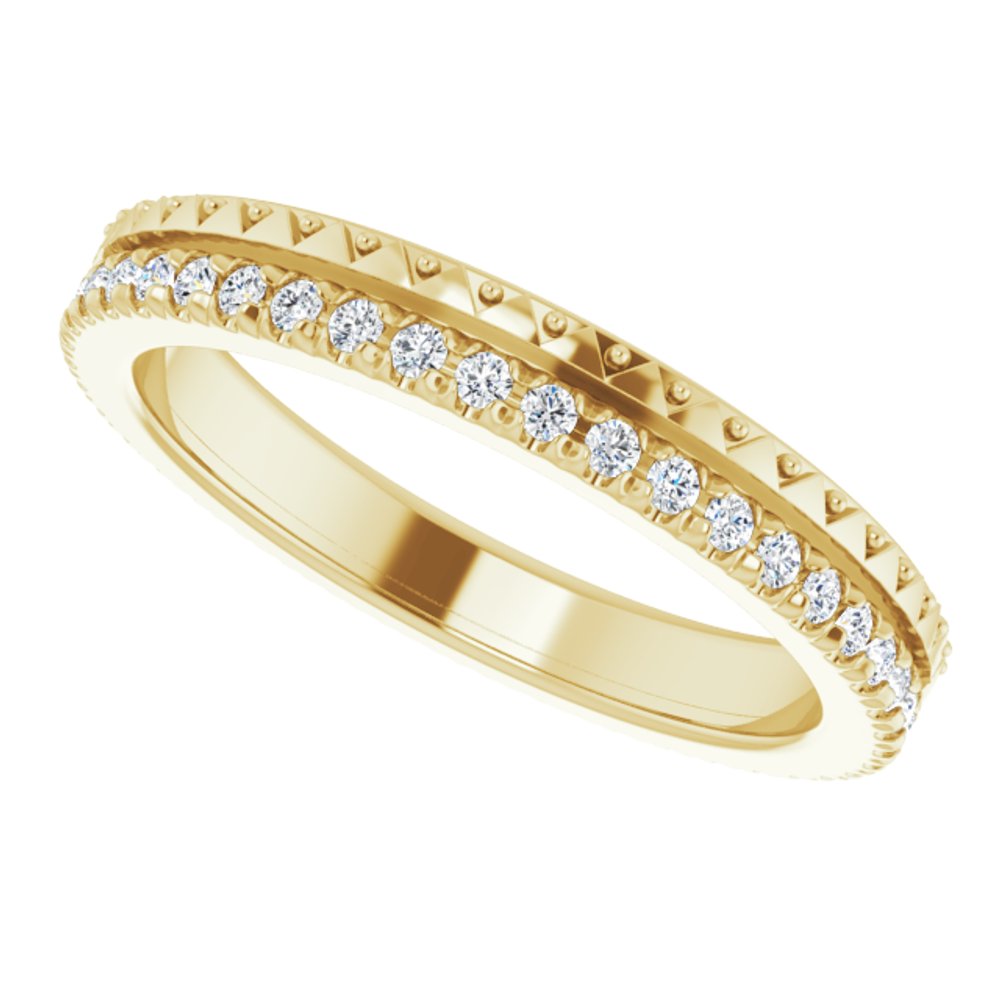Alternate view of the 2.75mm 14K Yellow Gold Natural Diamond Eternity Band by The Black Bow Jewelry Co.