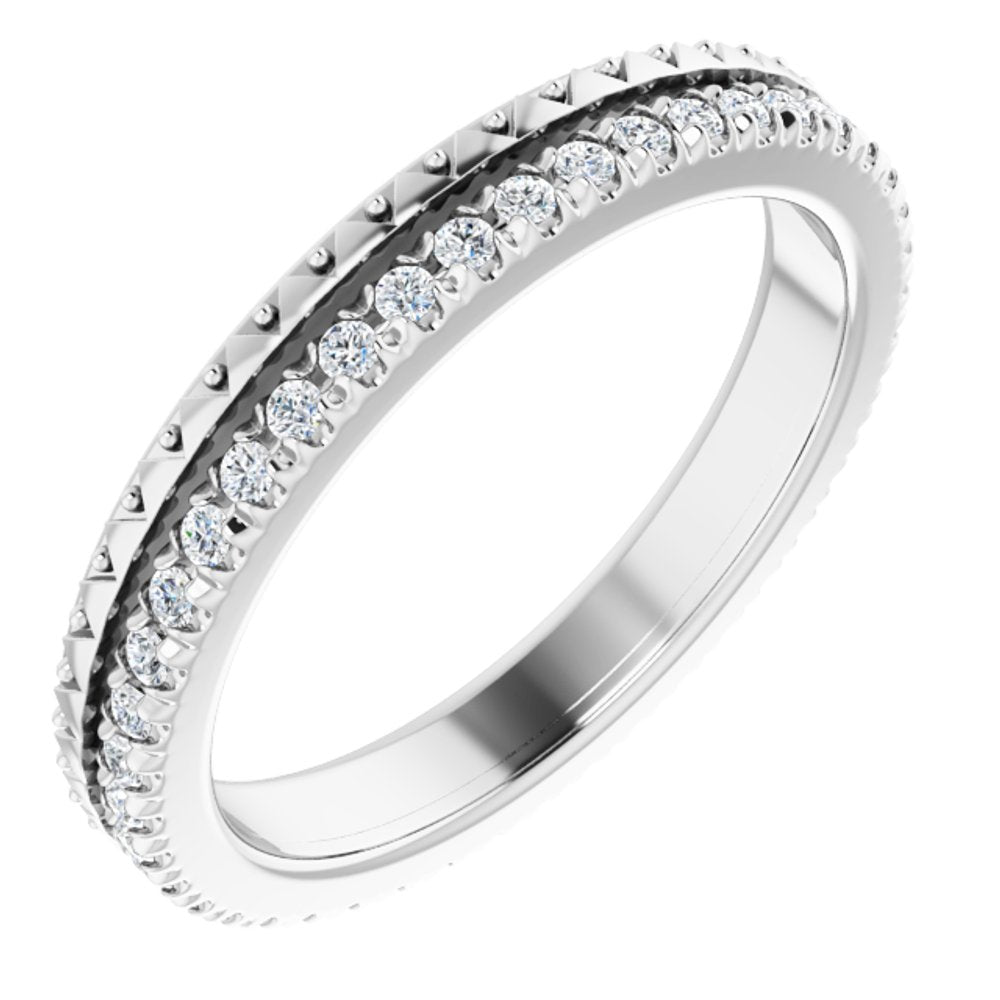 2.75mm 14K White Gold Natural Diamond Eternity Band, Item R11629 by The Black Bow Jewelry Co.