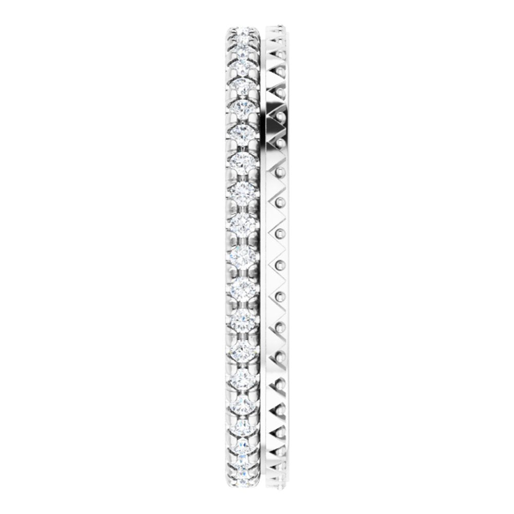 Alternate view of the 2.75mm 14K White Gold Natural Diamond Eternity Band by The Black Bow Jewelry Co.
