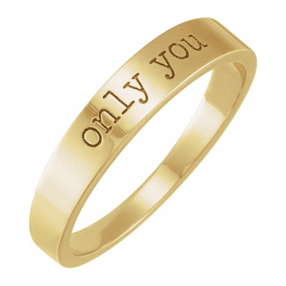 14K Yellow Gold &#39;Only You&#39; Stackable Tapered Band, Item R11631 by The Black Bow Jewelry Co.