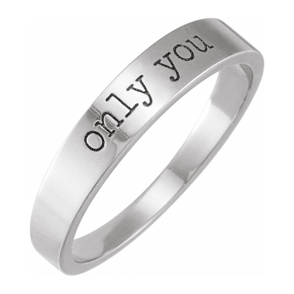 14K White Gold &#39;Only You&#39; Stackable Tapered Band, Item R11632 by The Black Bow Jewelry Co.