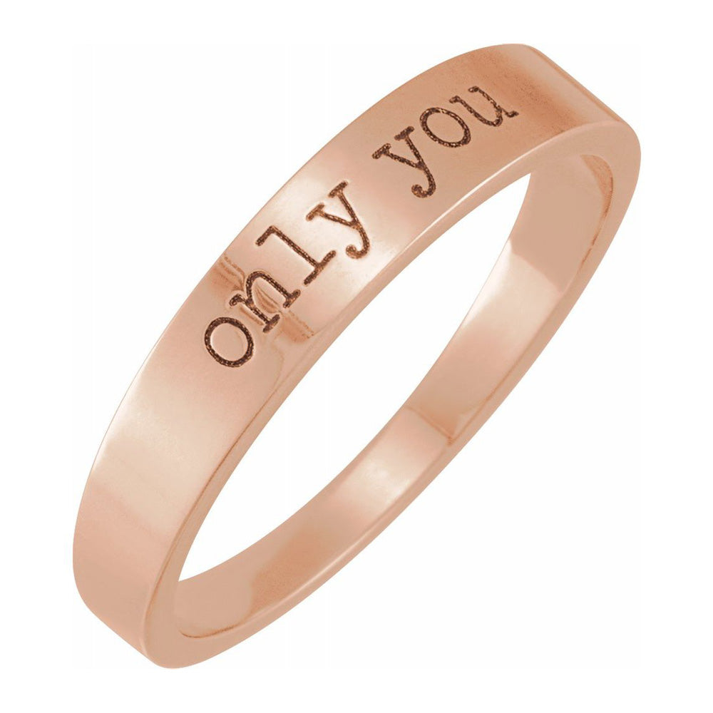 14K Rose Gold &#39;Only You&#39; Stackable Tapered Band, Item R11633 by The Black Bow Jewelry Co.