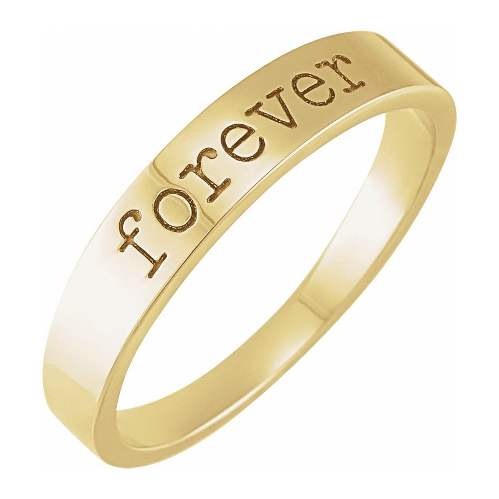 14K Yellow Gold &#39;Forever&#39; Stackable Tapered Band, Item R11637 by The Black Bow Jewelry Co.
