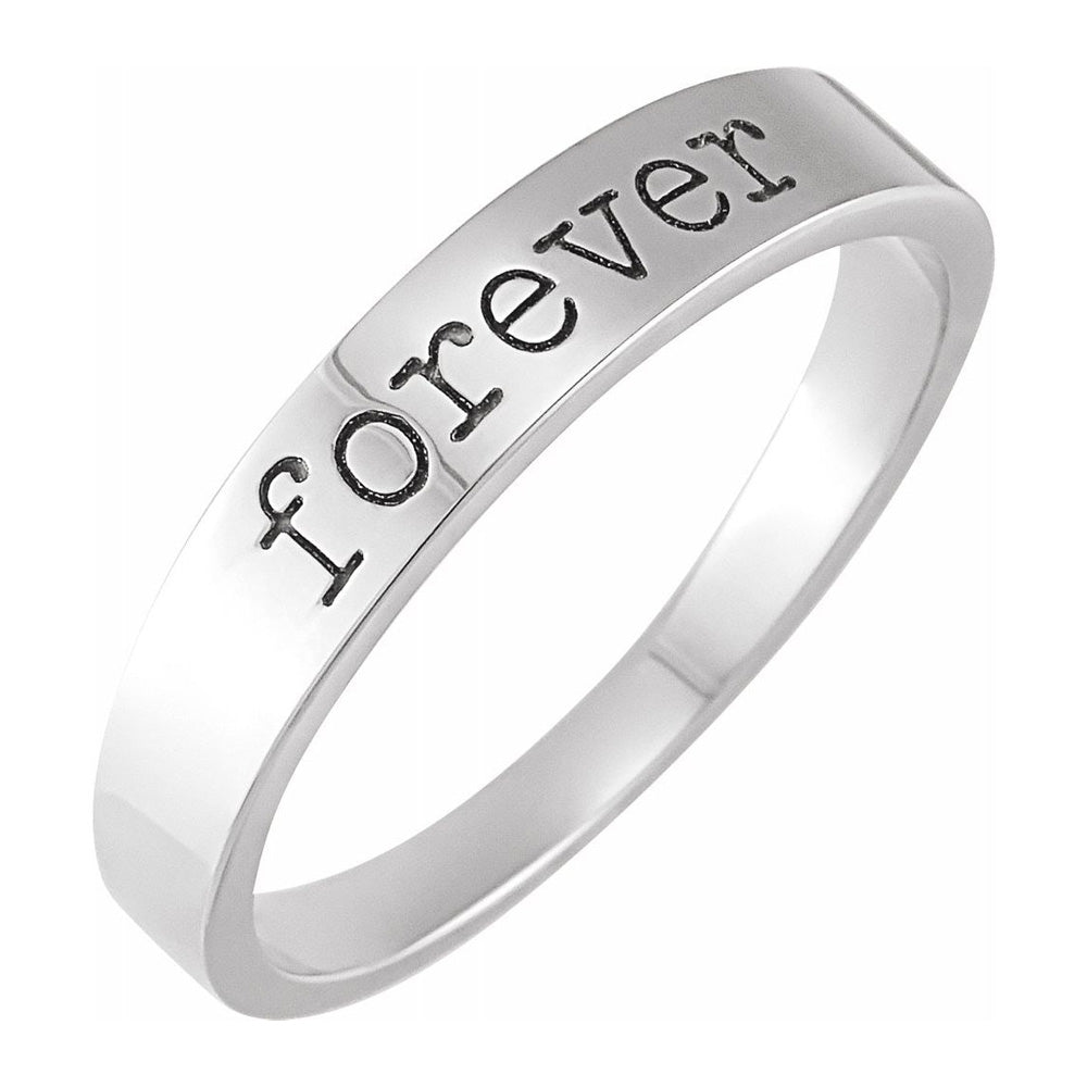 14K White Gold &#39;Forever&#39; Stackable Tapered Band, Item R11638 by The Black Bow Jewelry Co.