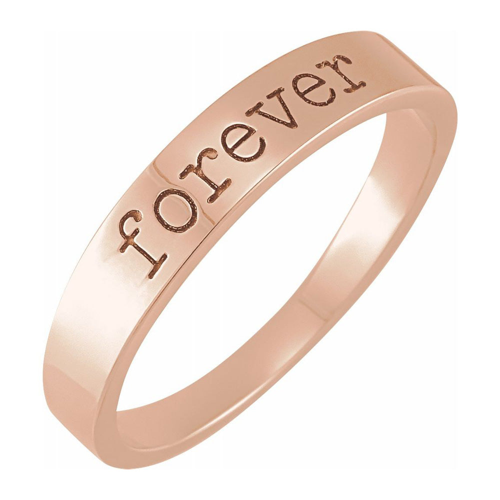 14K Rose Gold &#39;Forever&#39; Stackable Tapered Band, Item R11639 by The Black Bow Jewelry Co.
