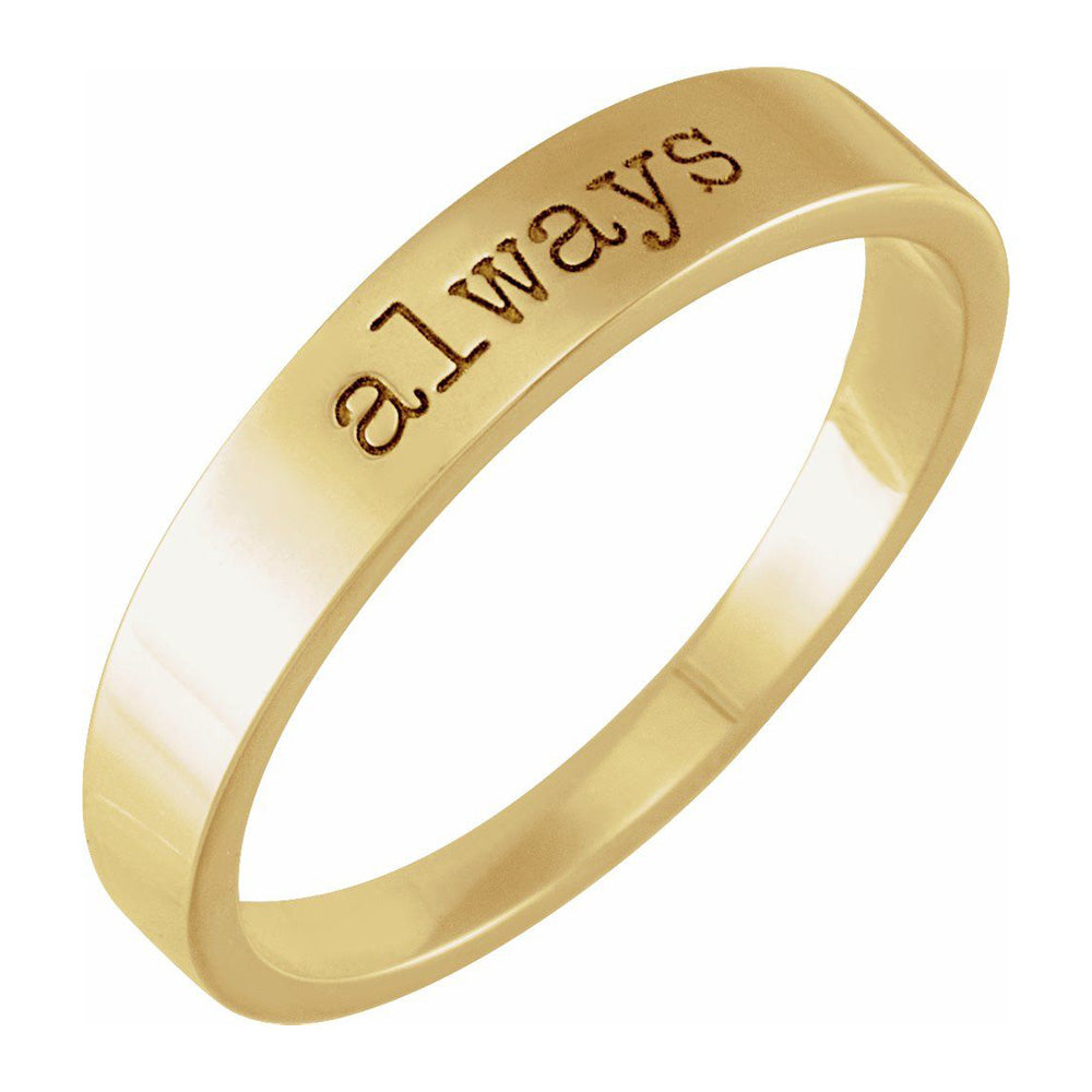 14K Yellow Gold 'Always' Stackable Tapered Band, Item R11640 by The Black Bow Jewelry Co.