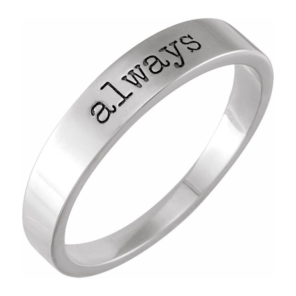14K White Gold 'Always' Stackable Tapered Band, Item R11641 by The Black Bow Jewelry Co.