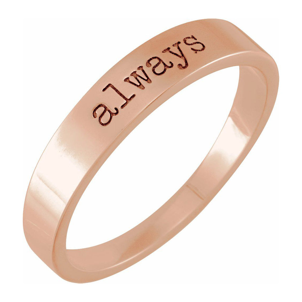14K Rose Gold 'Always' Stackable Tapered Band, Item R11642 by The Black Bow Jewelry Co.