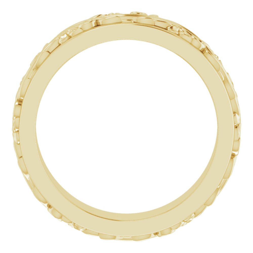 Alternate view of the 5mm 14K Yellow Gold Sculptural Standard Fit Band by The Black Bow Jewelry Co.