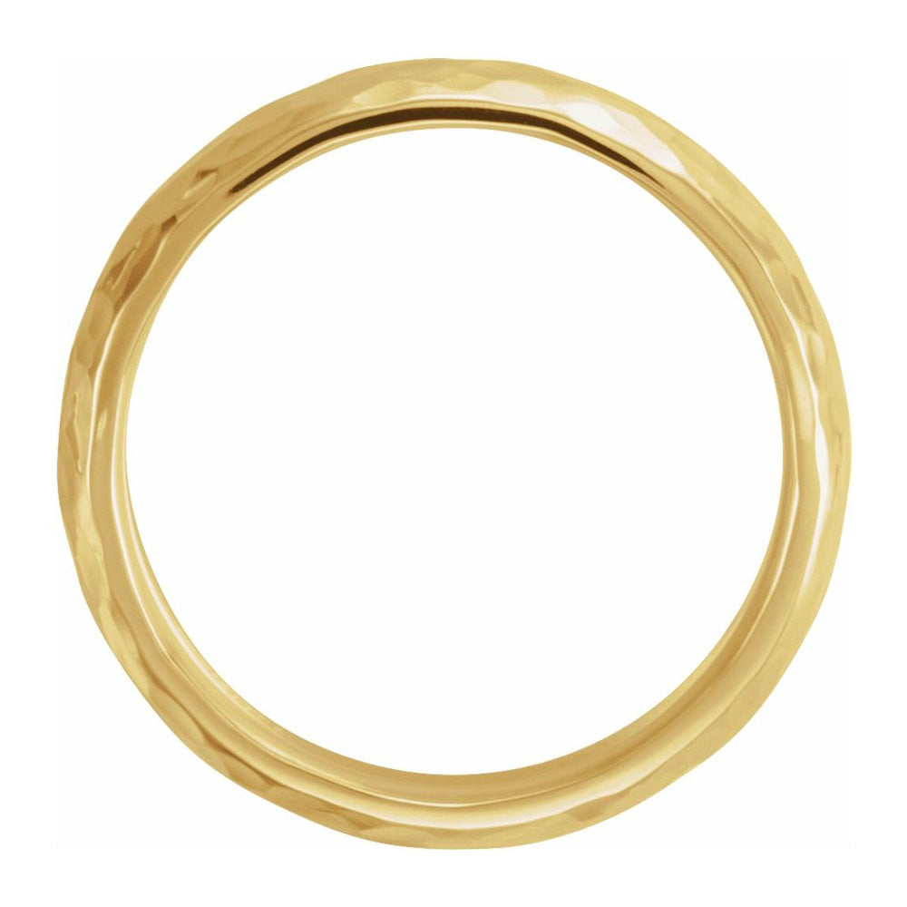 Alternate view of the 6mm 10K Yellow Gold Hammered Half Round Comfort Fit Band by The Black Bow Jewelry Co.