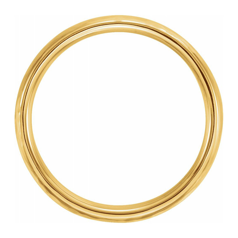 Alternate view of the 4mm 10K Yellow Gold Hammered Half Round Comfort Fit Band by The Black Bow Jewelry Co.