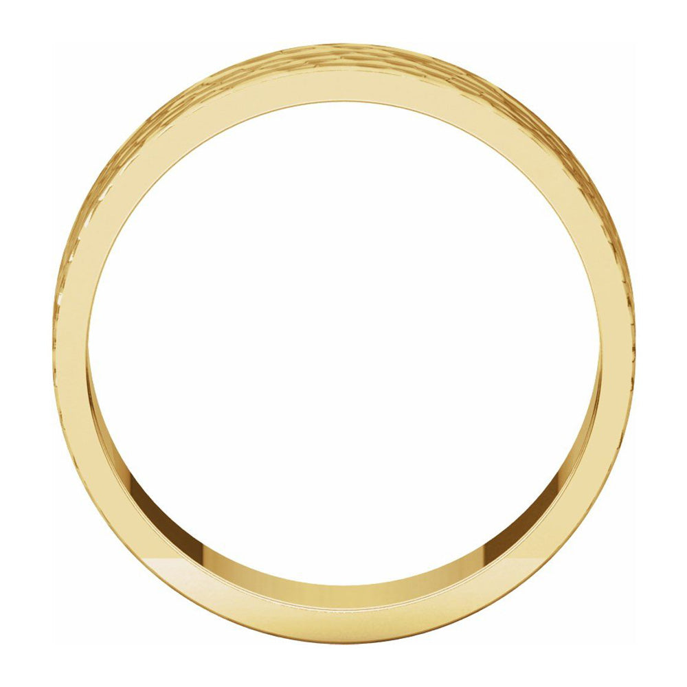Alternate view of the 6mm 14K Yellow Gold Hammered Flat Standard Fit Band by The Black Bow Jewelry Co.