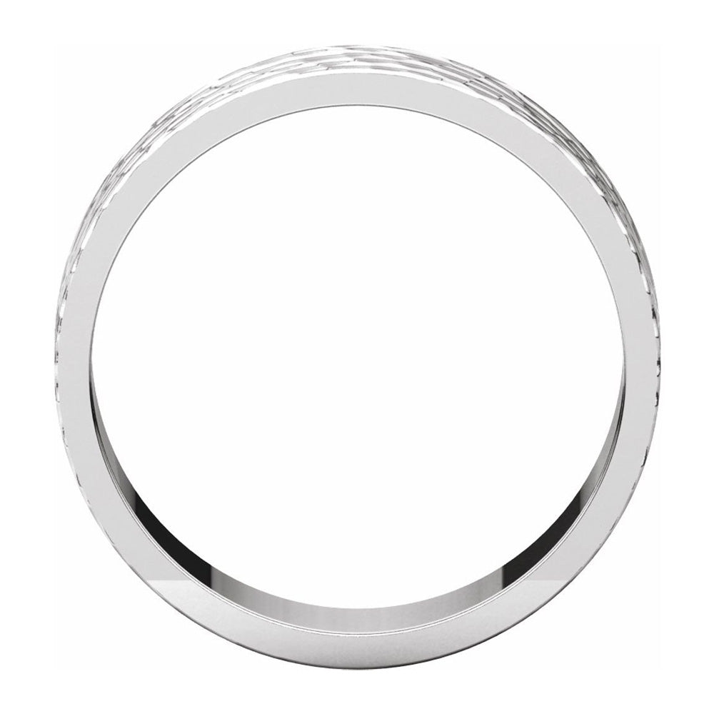 Alternate view of the 6mm 14K White Gold Hammered Flat Standard Fit Band by The Black Bow Jewelry Co.