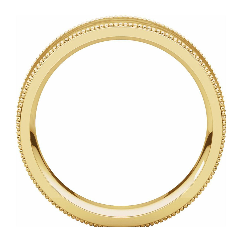Alternate view of the 6mm 14K Yellow Gold Milgrain Hammered Flat Comfort Fit Band by The Black Bow Jewelry Co.