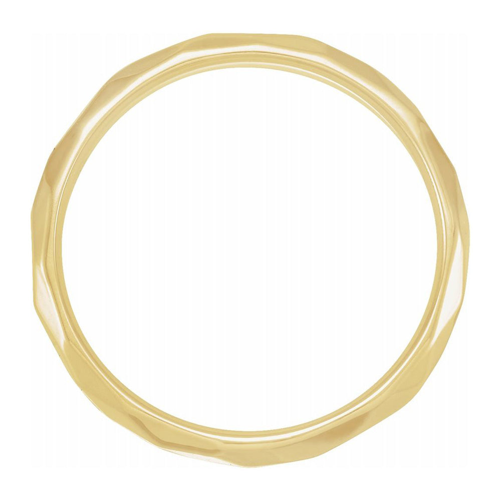 Alternate view of the 3mm 14K Yellow Gold Hammered Comfort Fit Band by The Black Bow Jewelry Co.