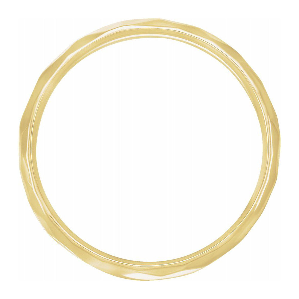 Alternate view of the 5mm 14K Yellow Gold Hammered Comfort Fit Band by The Black Bow Jewelry Co.
