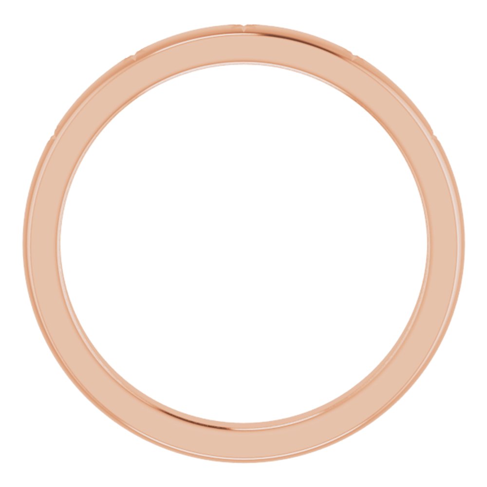 Alternate view of the 2.2mm 10K Rose Gold Starburst Standard Fit Band by The Black Bow Jewelry Co.