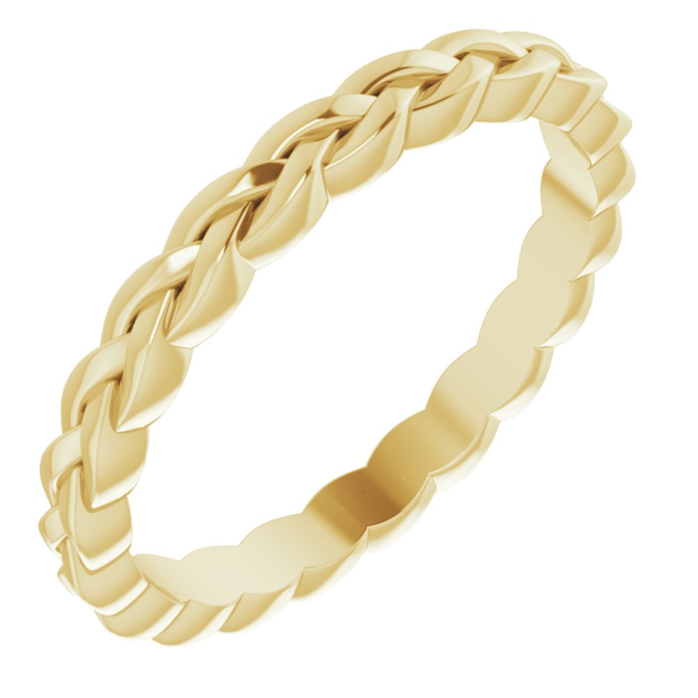 2mm 14K Yellow Gold Woven Standard Fit Band, Item R11708 by The Black Bow Jewelry Co.