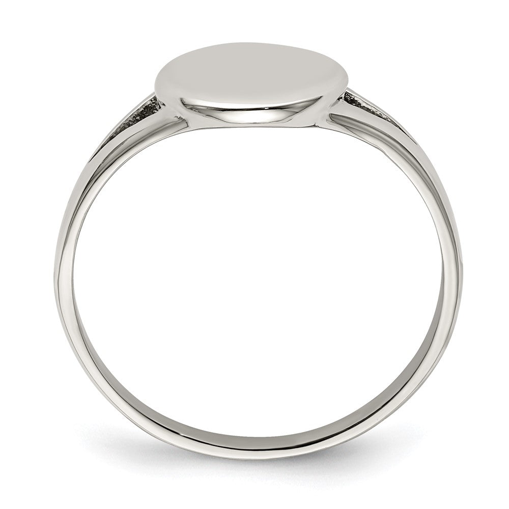 Alternate view of the Stainless Steel 11.5mm Polished Oval Signet Ring by The Black Bow Jewelry Co.