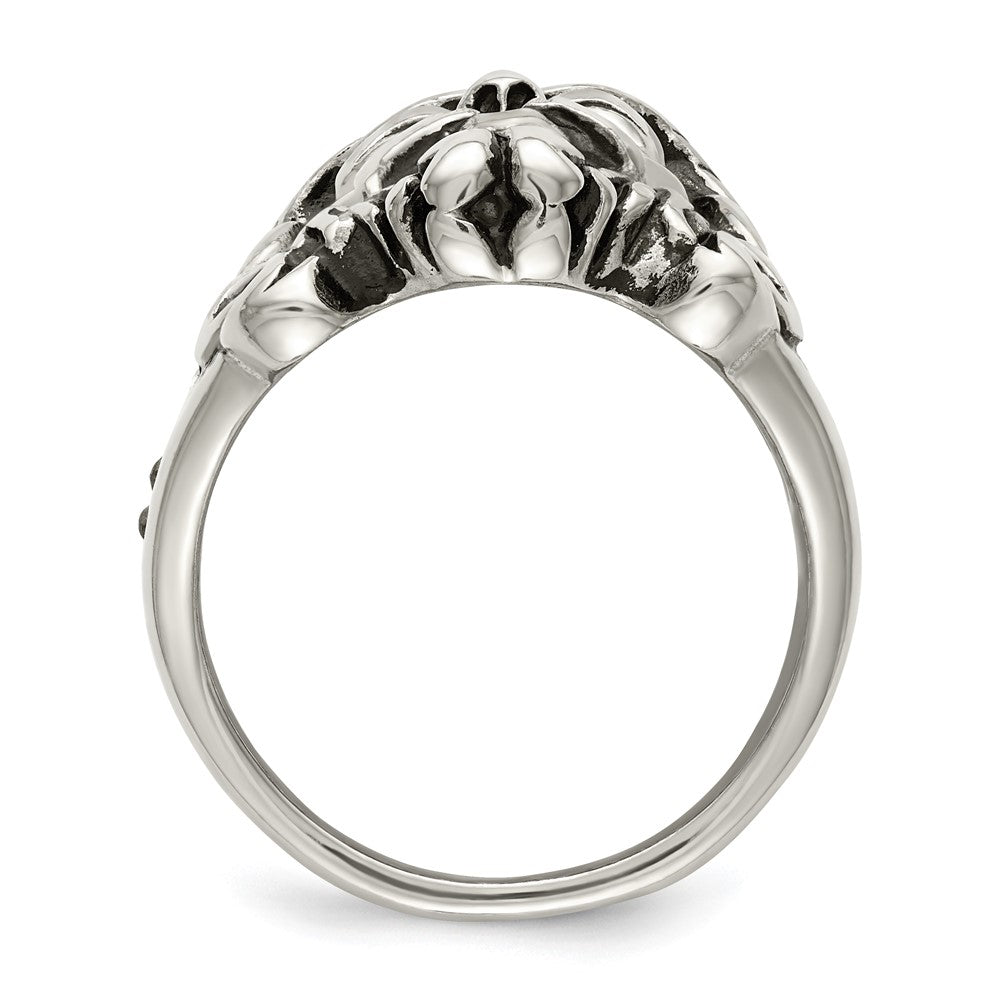 Alternate view of the Men&#39;s 25mm Stainless Steel &amp; Crystal Jesus Cross Tapered Ring by The Black Bow Jewelry Co.