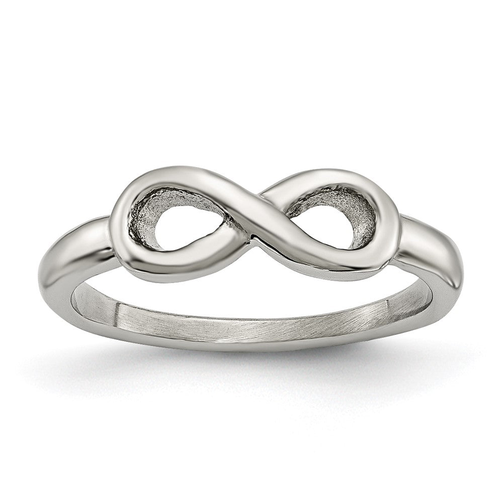5mm Stainless Steel Polished Infinity Symbol Ring, Item R11763 by The Black Bow Jewelry Co.