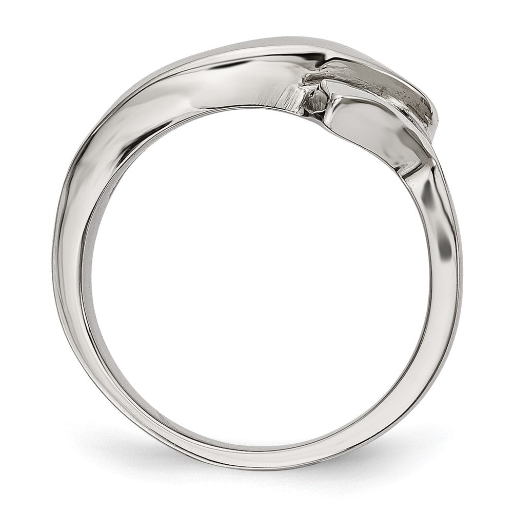 Alternate view of the 11mm Stainless Steel Polished Freeform Tapered Ring by The Black Bow Jewelry Co.
